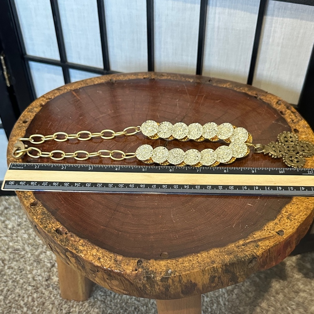 Unique Statement Necklace With Crystal Discs And … - image 6